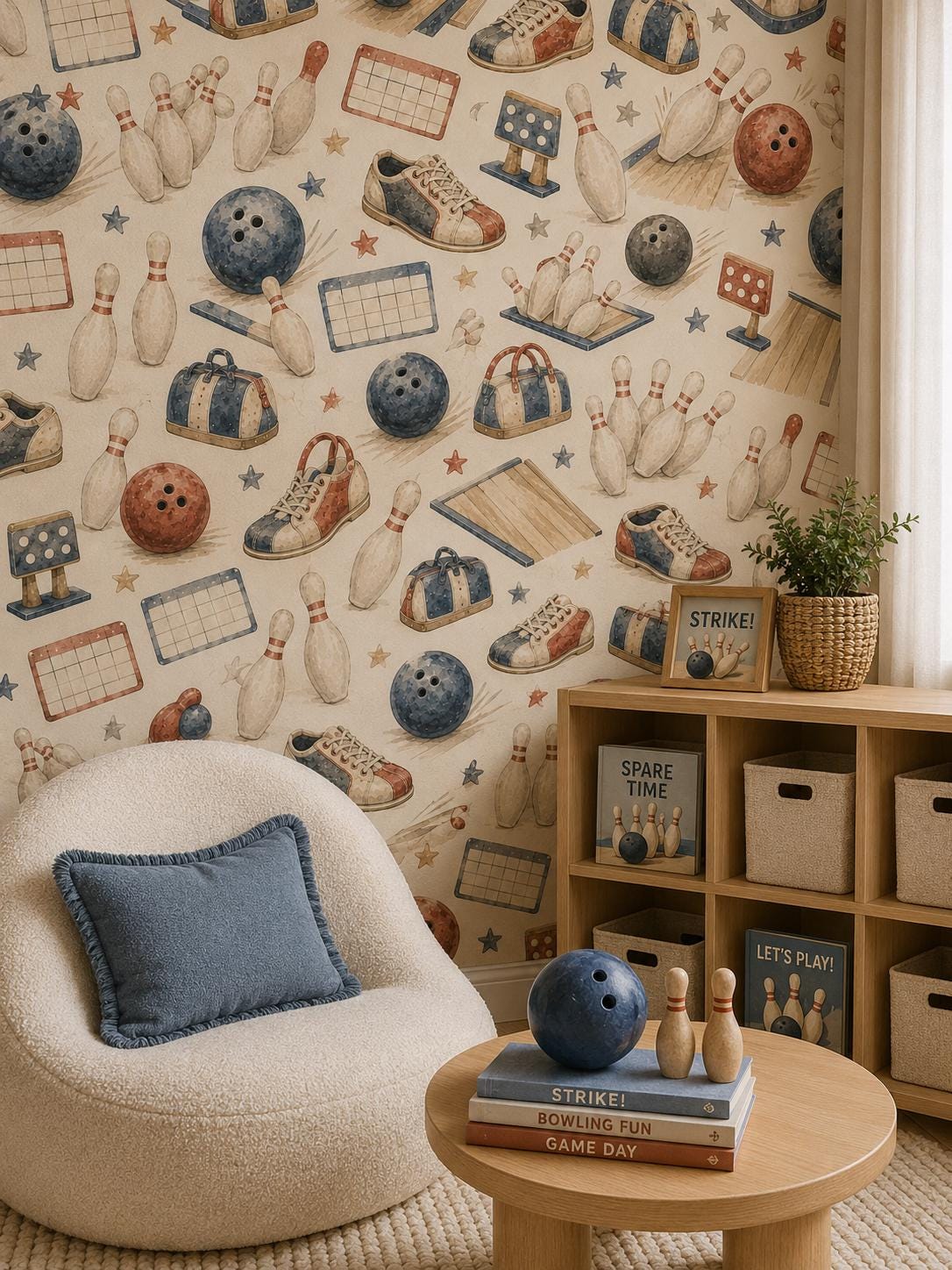 Bowling Fun Wallpaper: Kids Sports Wall Mural