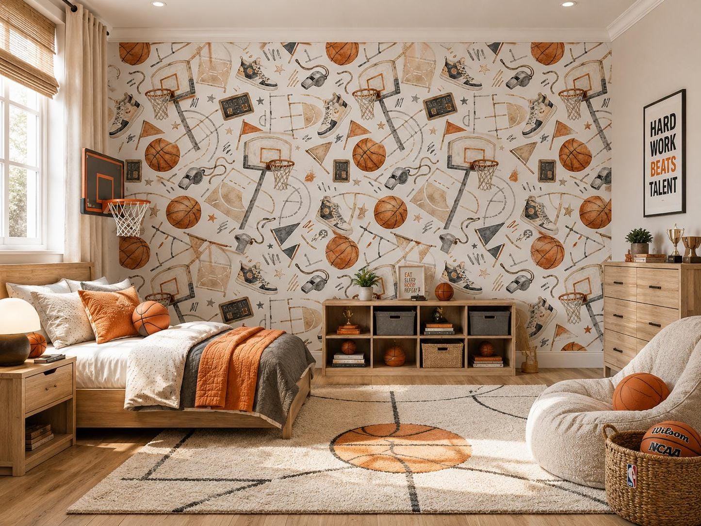 Basketball All Stars Wallpaper: Kids Sports Wall Mural