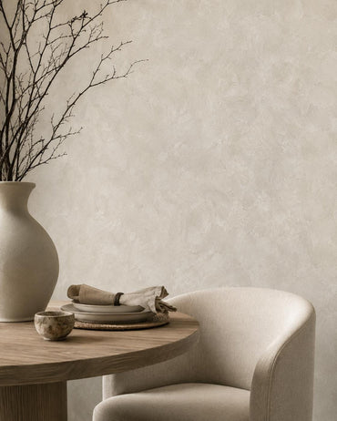 Bone White Plaster Wallpaper: Soft Neutral Wall Mural