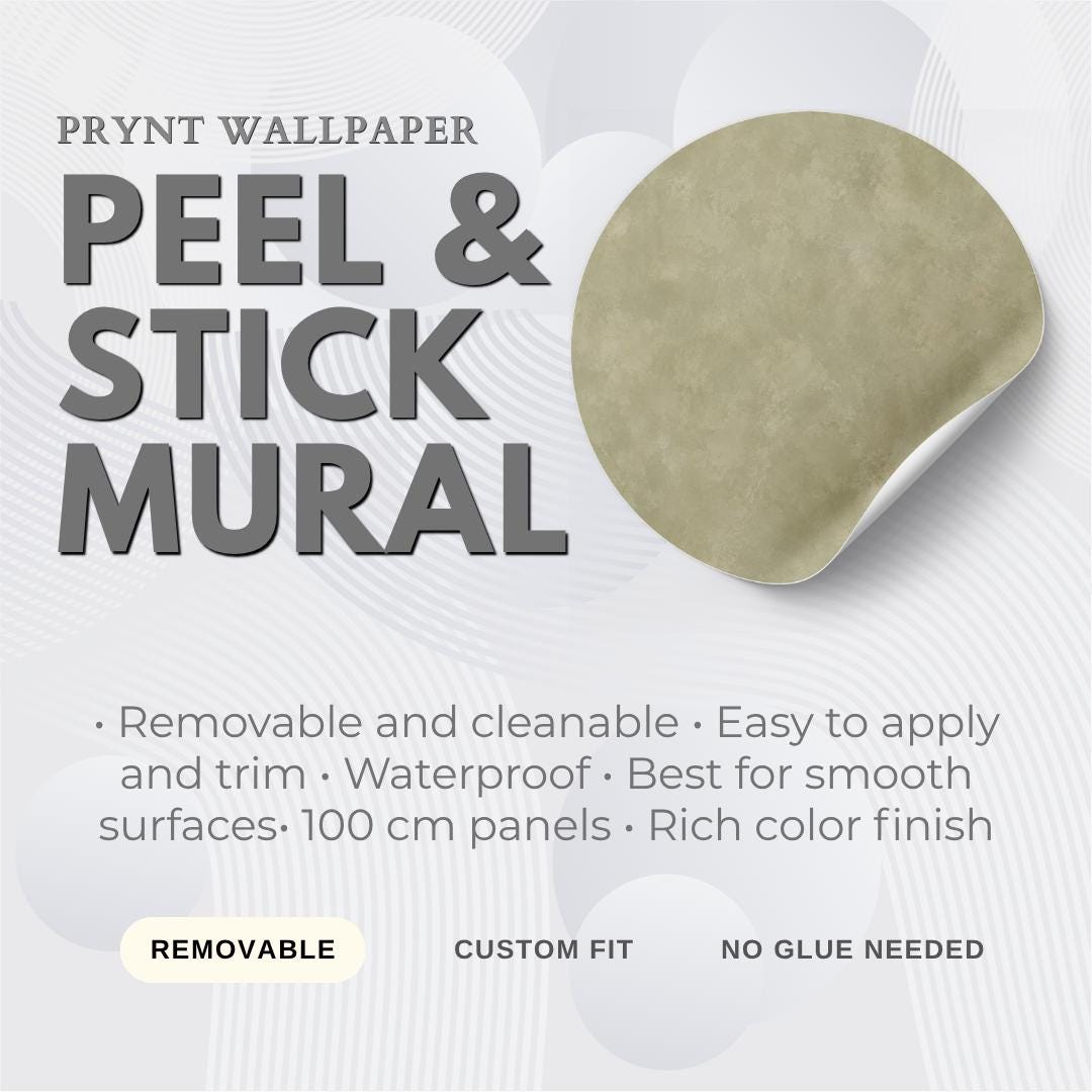 Olive Limewash Wallpaper: Earthy Green Textured Wall Mural