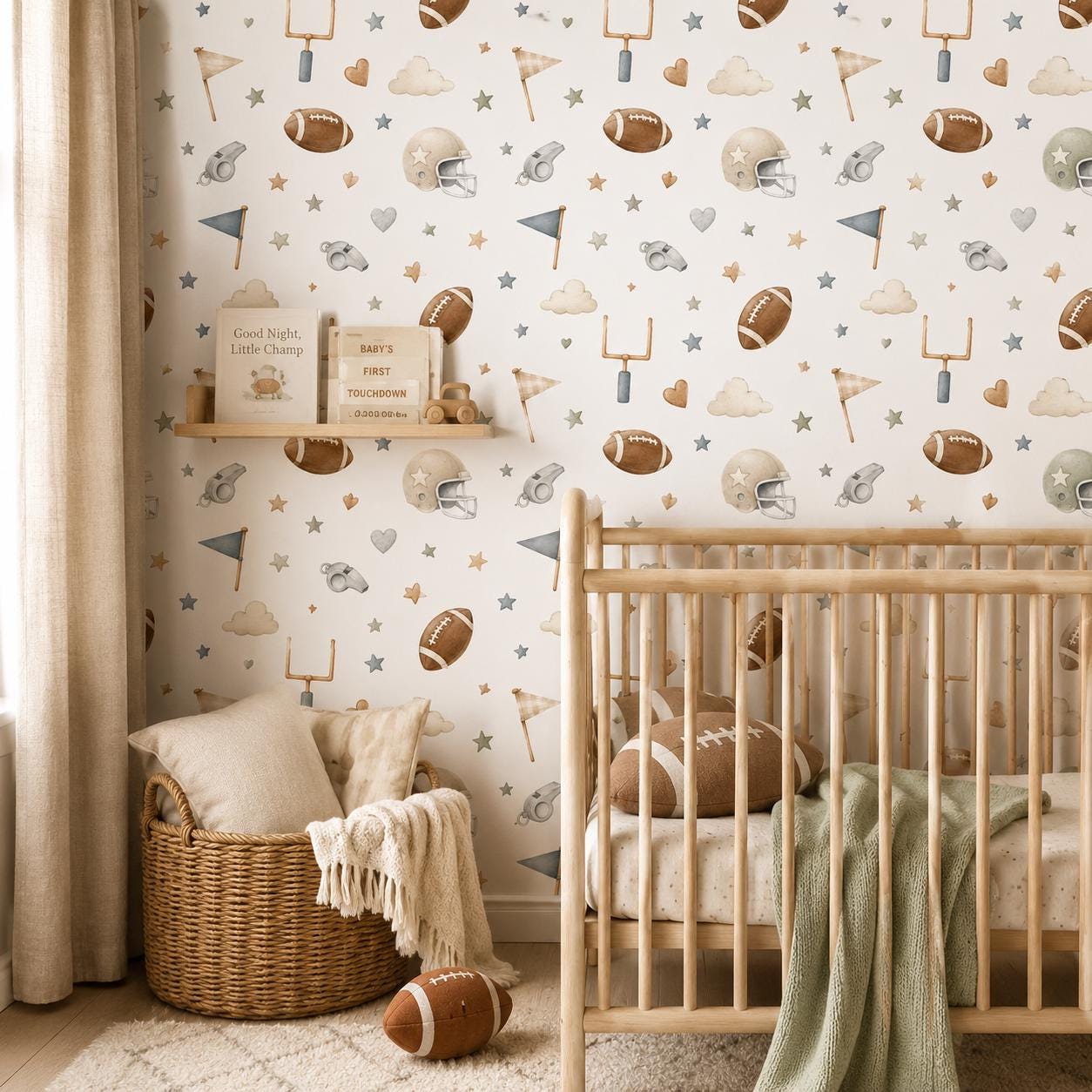 Football Wallpaper: Touchdown Sports Nursery Wall Mural
