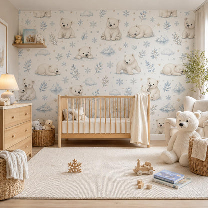 Polar Bear Wallpaper: Arctic Animal Nursery Wall Mural