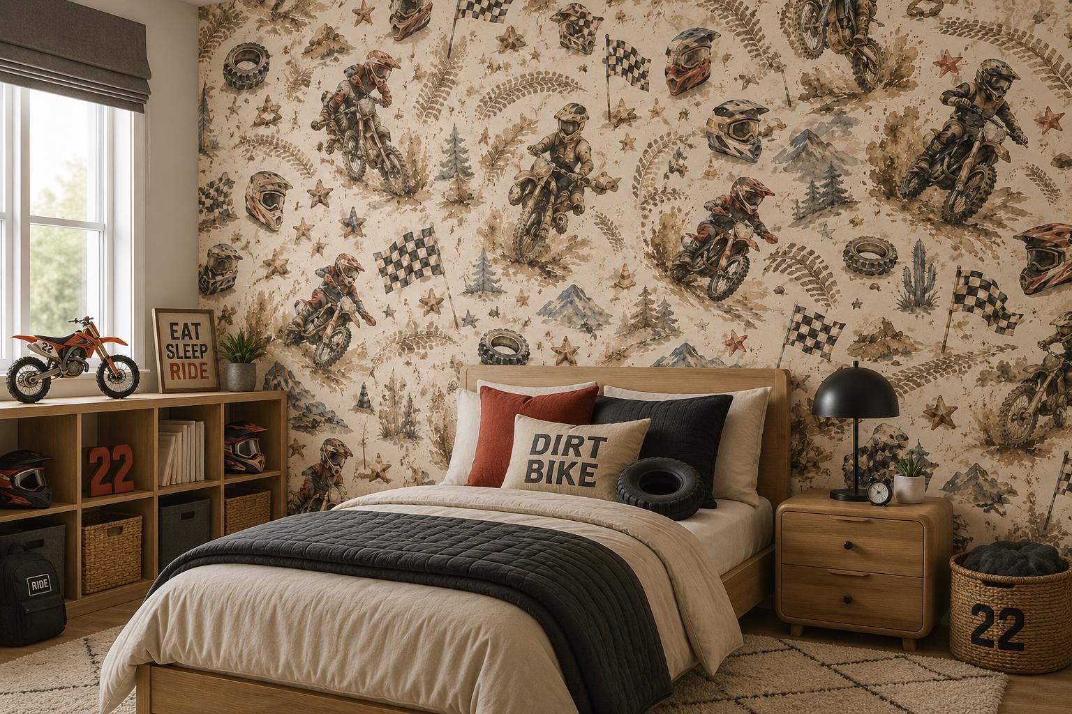 Dirt Bike Adventure Wallpaper: Boys Motocross Wall Mural