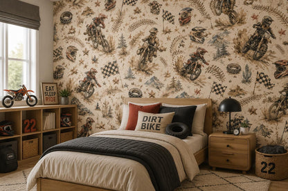 Dirt Bike Adventure Wallpaper: Boys Motocross Wall Mural