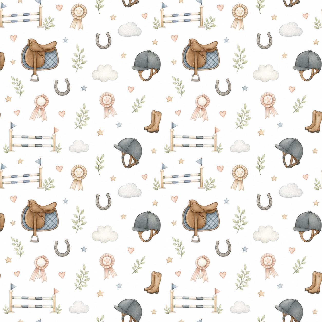 Equestrian Wallpaper: Riding Club Sports Nursery Mural