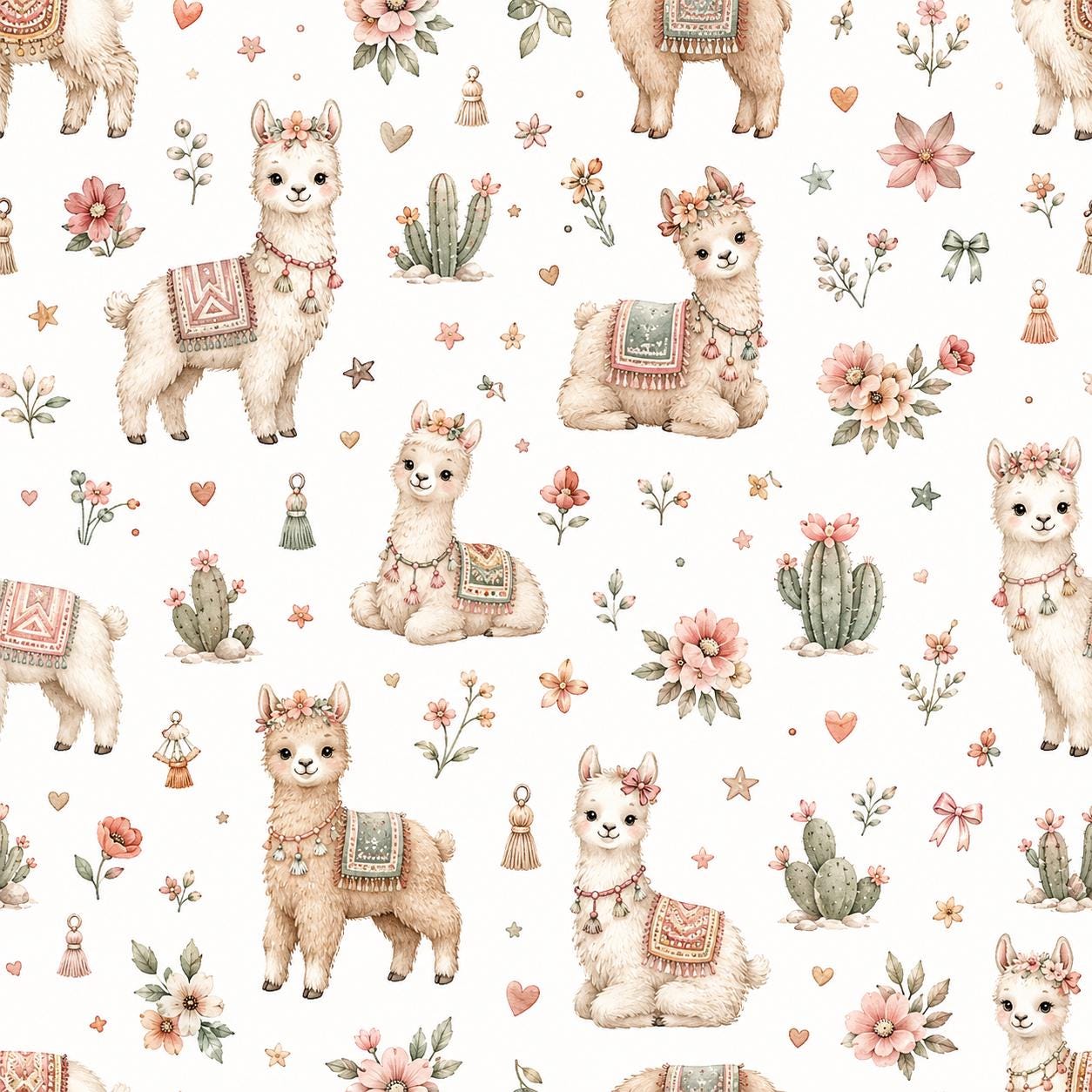 Llama Wallpaper: Boho Animal Nursery Mural