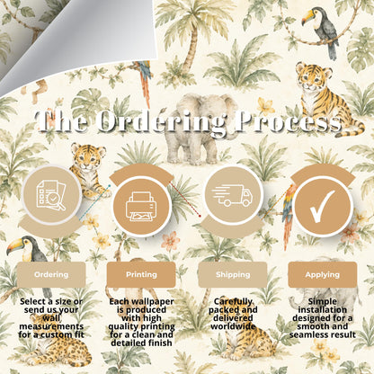 Jungle Animal Wallpaper: Safari Nursery Wall Mural