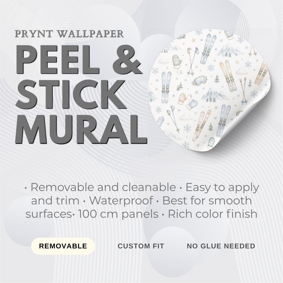 Skiing Wallpaper: Mountain Sports Nursery Wall Mural
