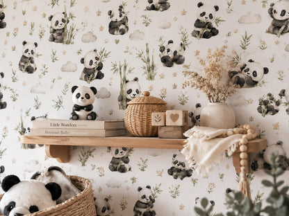 Panda Wallpaper: Bamboo Nursery Wall Mural