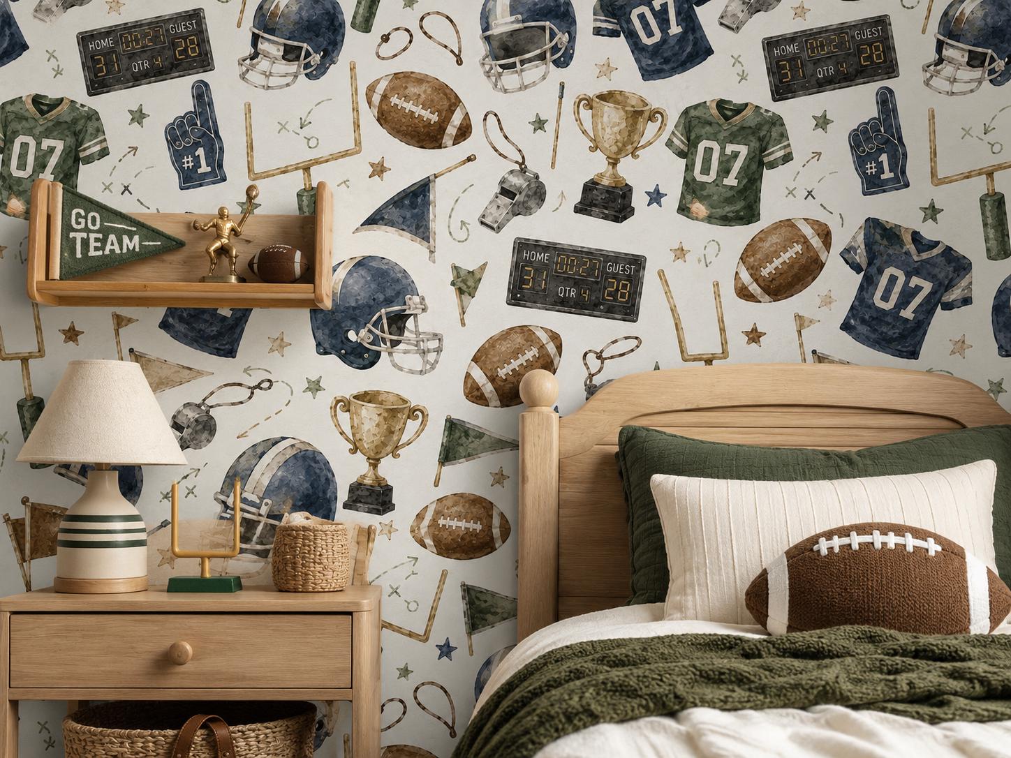Football Champions Wallpaper: Kids Sports Wall Mural