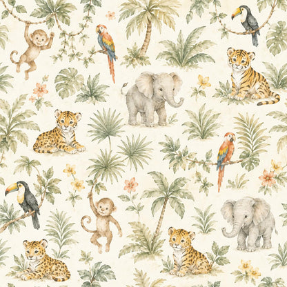 Jungle Animal Wallpaper: Safari Nursery Wall Mural