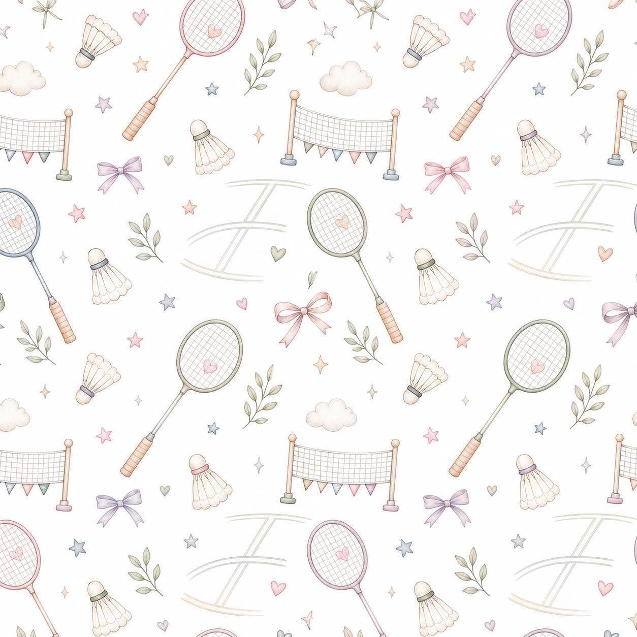 Badminton Wallpaper: Shuttlecock Sports Nursery Mural