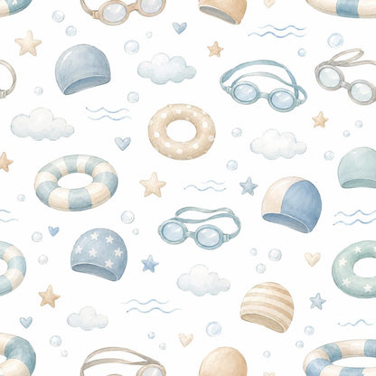 Swimming Wallpaper: Pool Sports Nursery Wall Mural