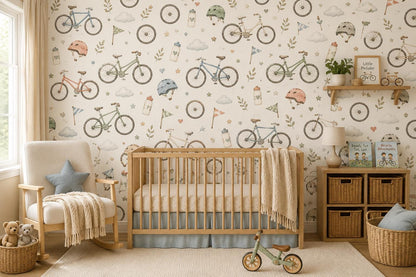 Bicycle Wallpaper: Cycling Sports Nursery Wall Mural