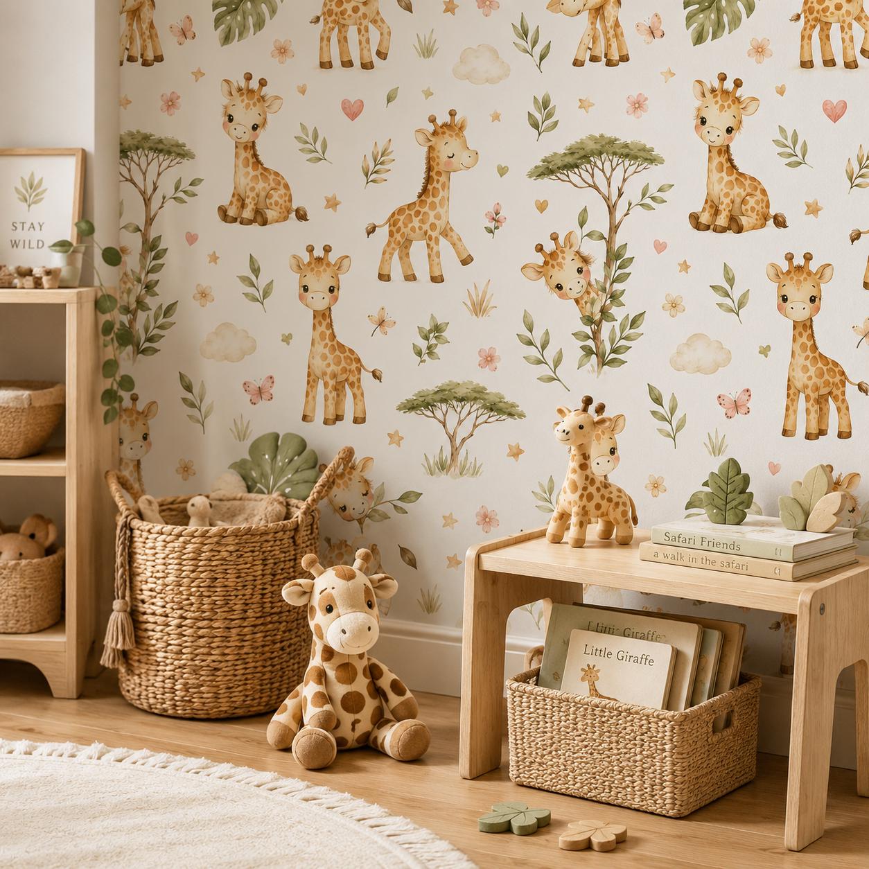 Giraffe Wallpaper: Safari Nursery Wall Mural
