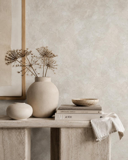 Bone White Plaster Wallpaper: Soft Neutral Wall Mural