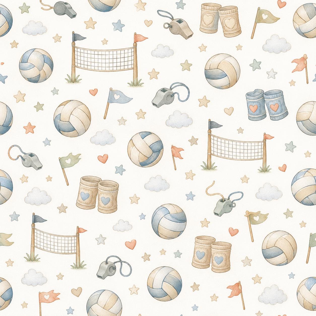 Custom Volleyball Net Nursery Wallpaper: Sports Theme Peel and Stick Mural