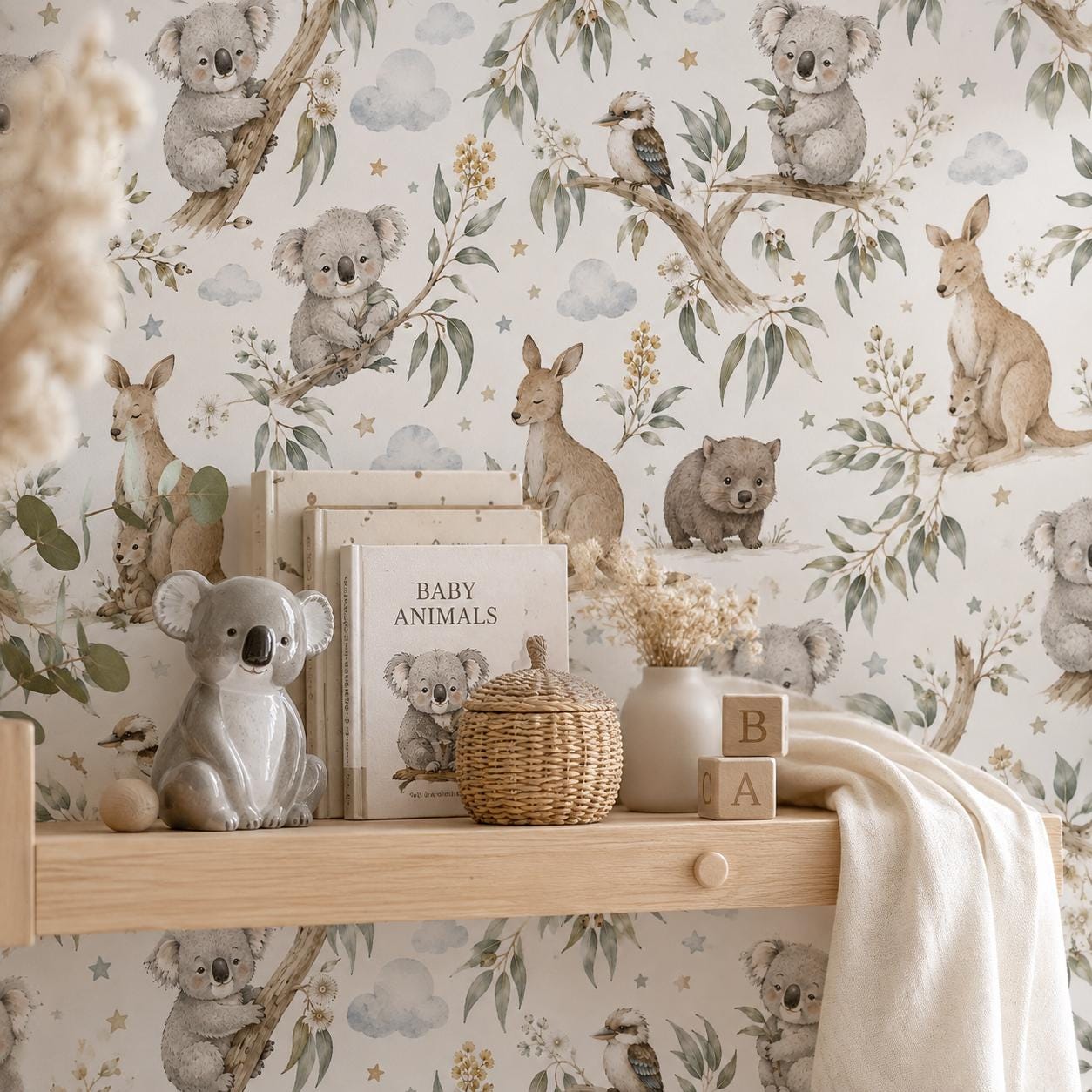 Koala Wallpaper: Australian Animal Nursery Mural