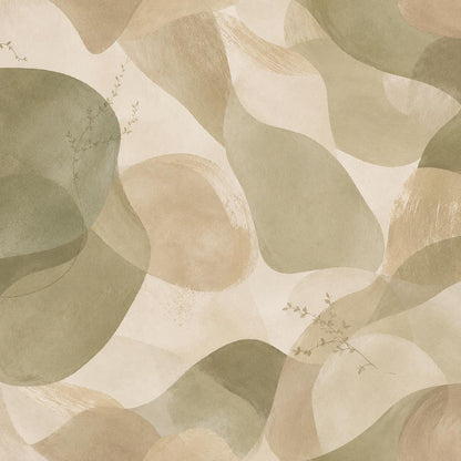 Olive Sand Abstract Wallpaper: Earthy Modern Wall Mural