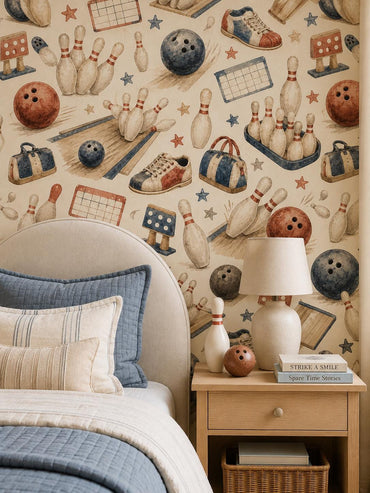 Bowling Fun Wallpaper: Kids Sports Wall Mural