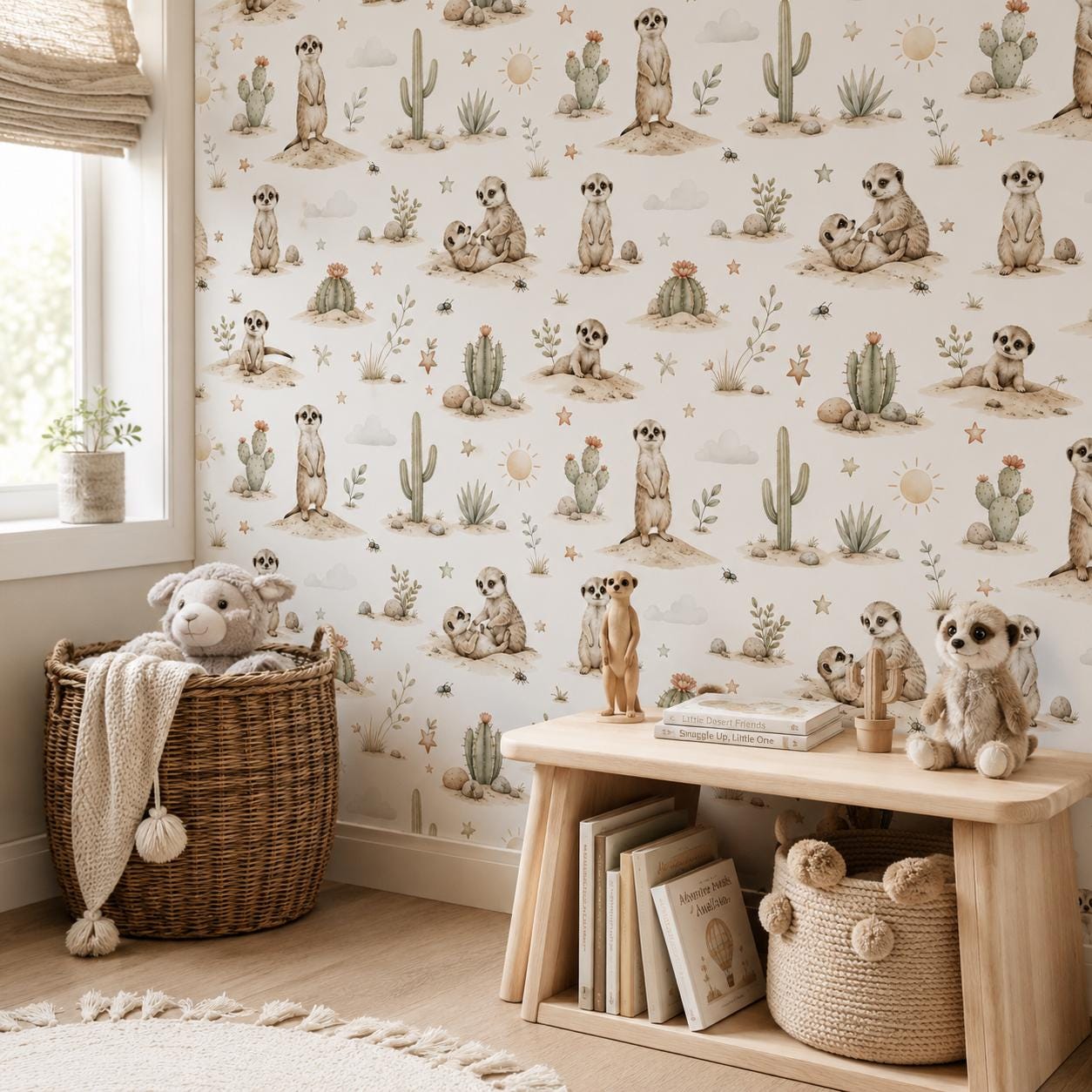 Meerkat Wallpaper: Desert Animal Nursery Mural