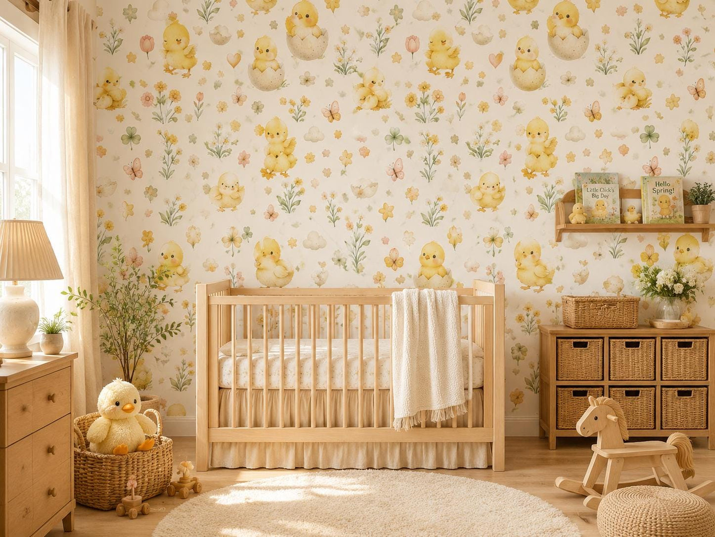 Baby Chick Wallpaper: Spring Nursery Mural