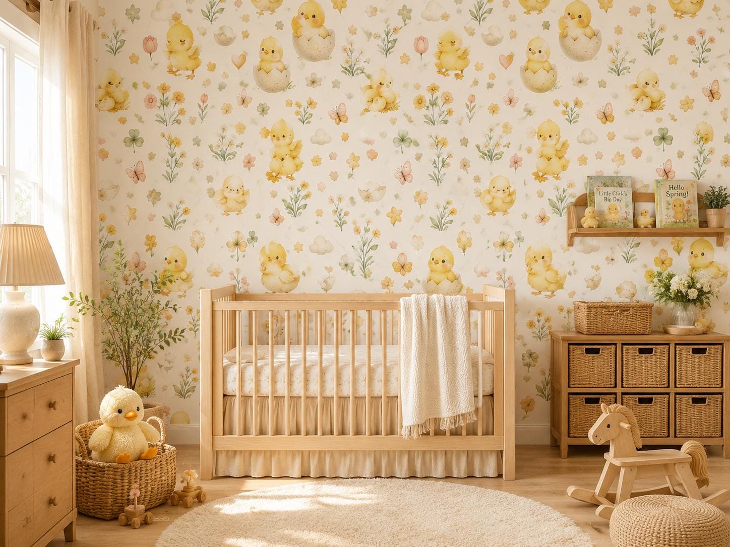 Baby Chick Wallpaper: Spring Nursery Mural