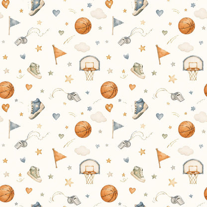 Basketball Hoop Wallpaper: Sports Nursery Peel and Stick Mural