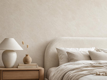 Soft Stucco Wallpaper: Warm White Textured Wall Mural
