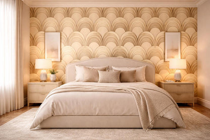 Gold Art Deco Arch Wallpaper: Elegant Luxury Wall Mural
