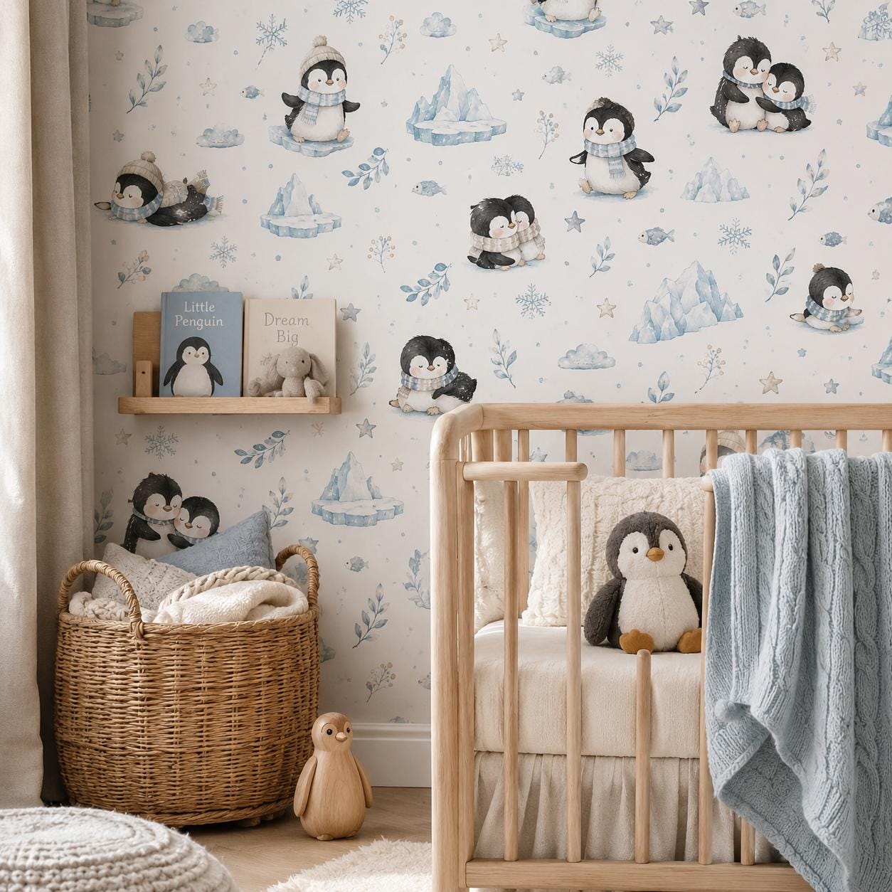 Penguin Wallpaper: Arctic Nursery Wall Mural
