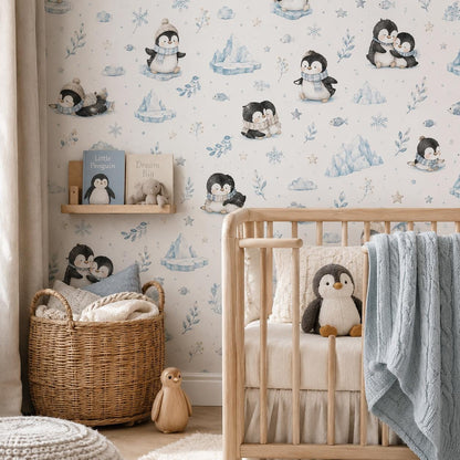 Penguin Wallpaper: Arctic Nursery Wall Mural
