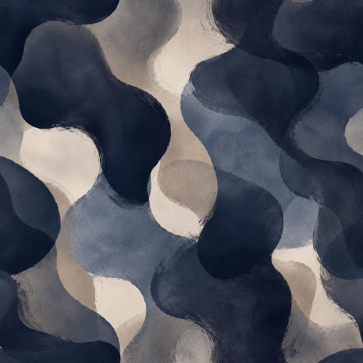 Midnight Navy Abstract Wallpaper: Dark Blue Wall Mural