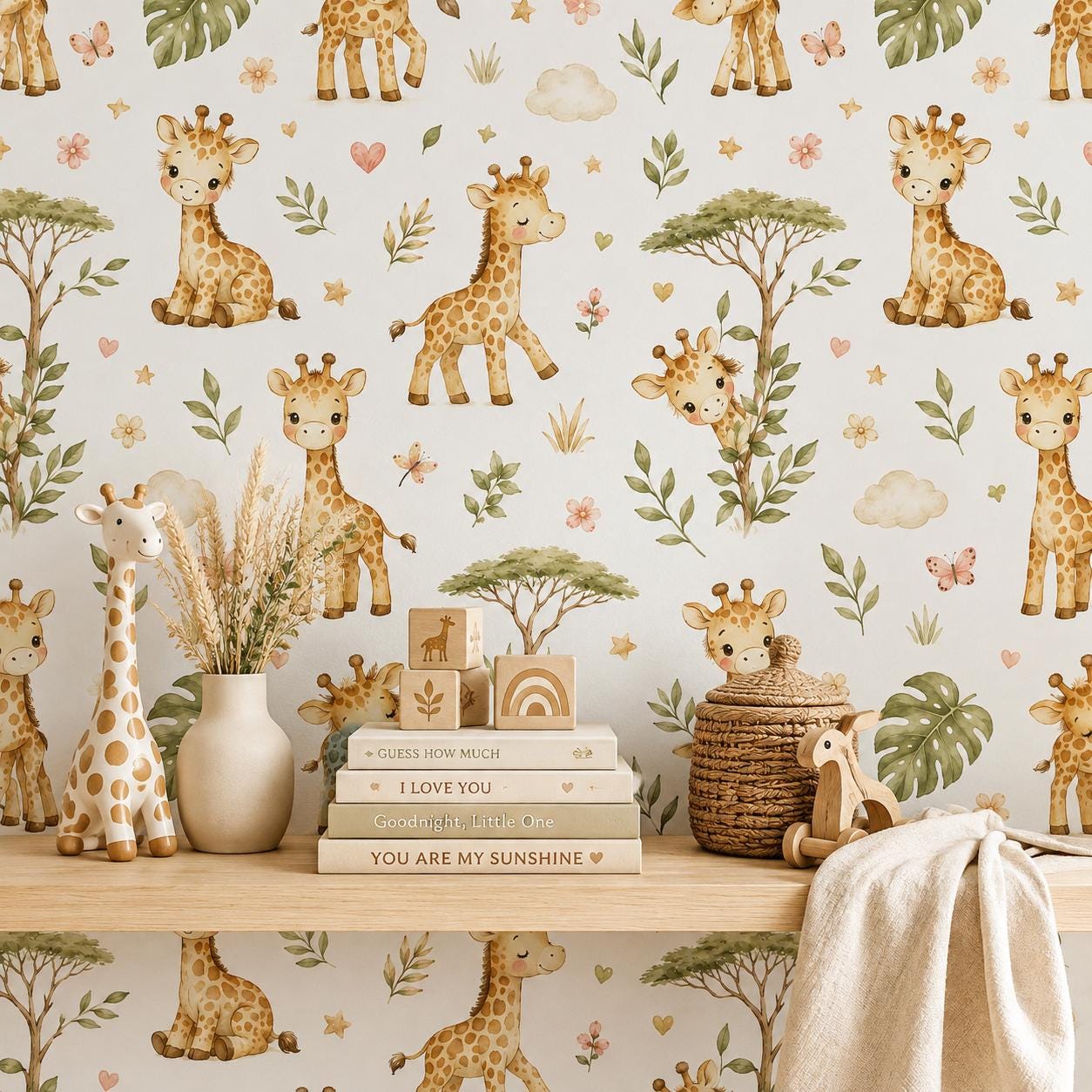 Giraffe Wallpaper: Safari Nursery Wall Mural