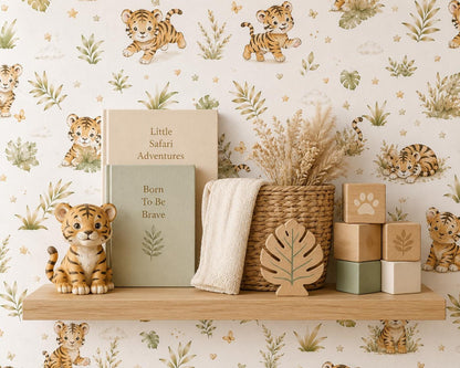 Tiger Cub Wallpaper: Safari Animal Nursery Peel and Stick Mural