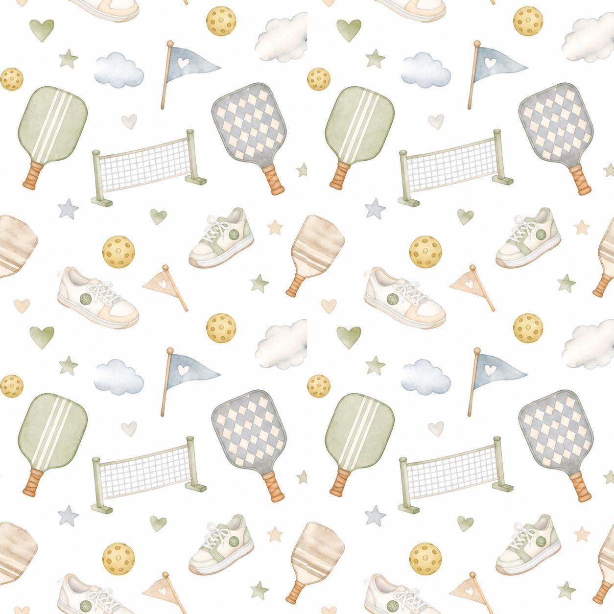 Pickleball Paddle Wallpaper: Court Sports Nursery Mural