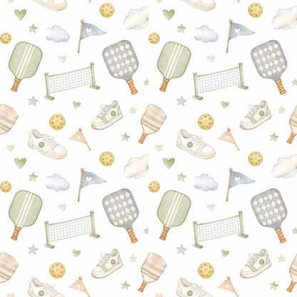 Pickleball Paddle Wallpaper: Court Sports Nursery Mural