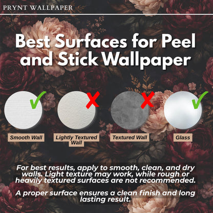 Dark Floral Peony Wallpaper: Vintage Peel and Stick Mural