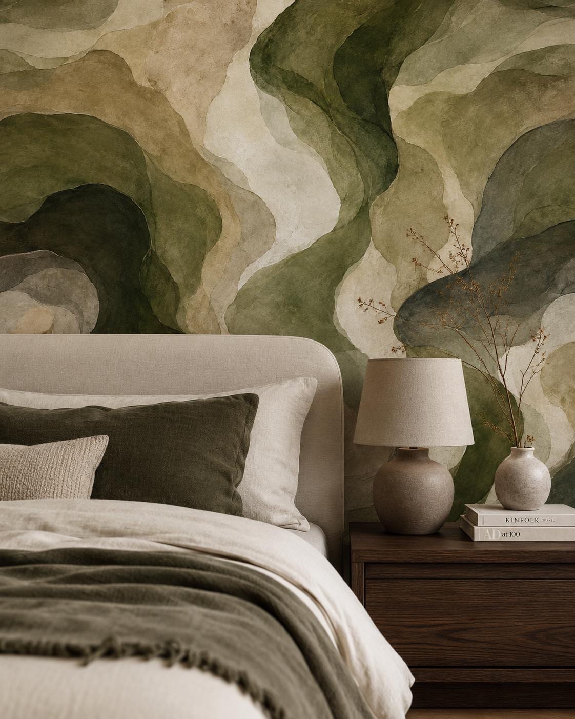 Forest Moss Abstract Wallpaper: Deep Earth Wall Mural