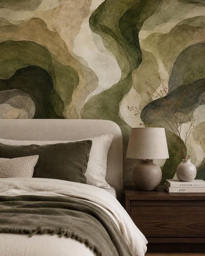 Forest Moss Abstract Wallpaper: Deep Earth Wall Mural