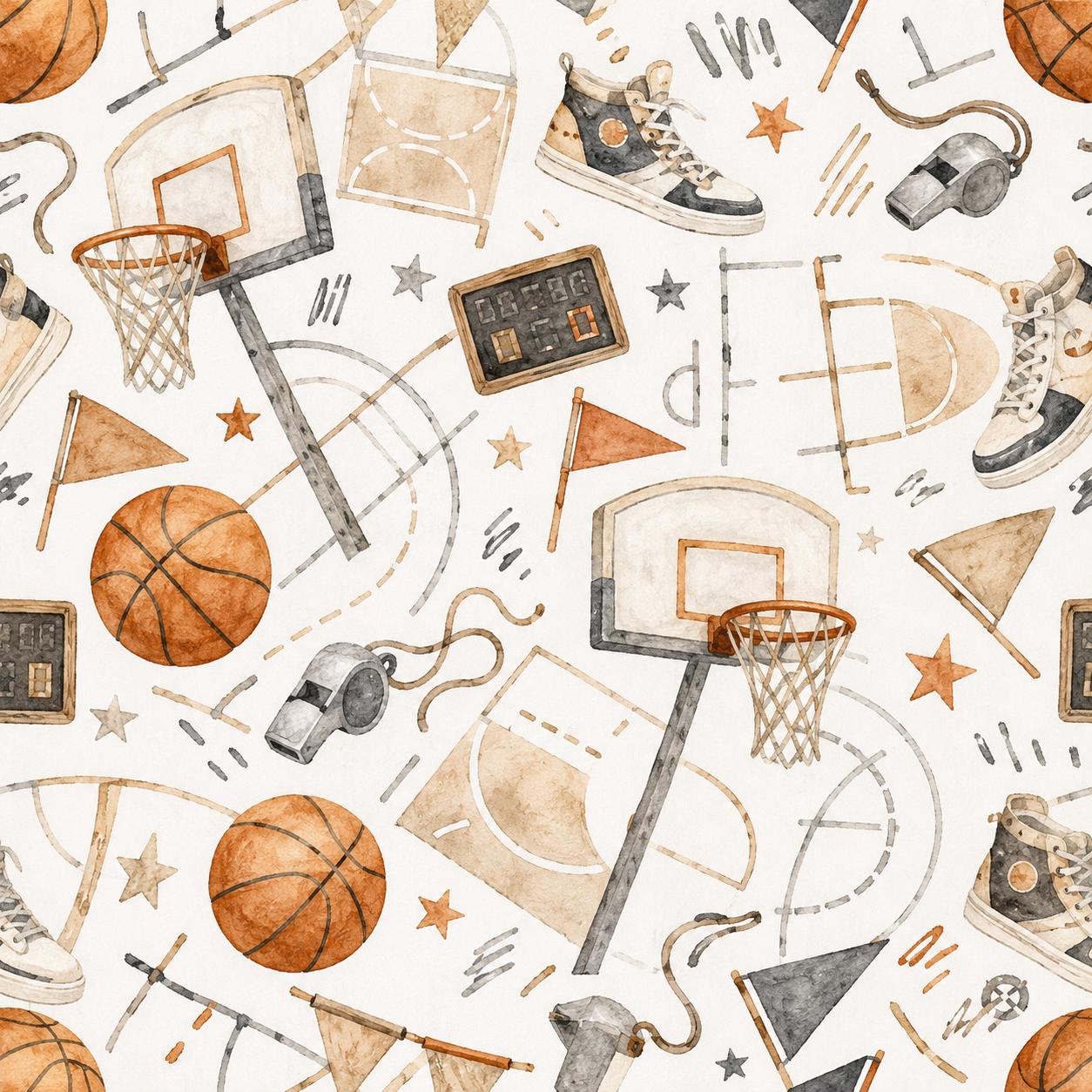 Basketball All Stars Wallpaper: Kids Sports Wall Mural