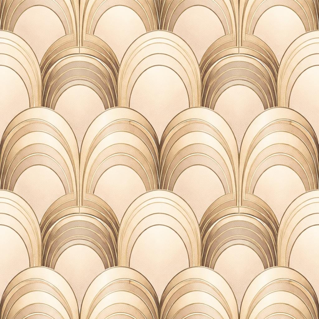 Gold Art Deco Arch Wallpaper: Elegant Luxury Wall Mural