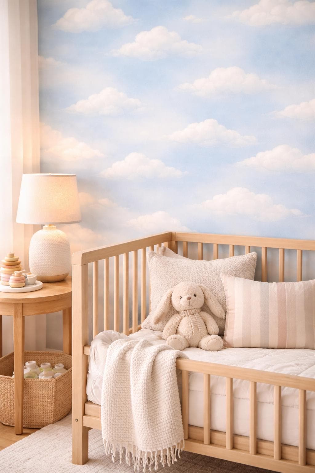 Blue Cloud Wallpaper: Soft Sky Nursery Wall Mural