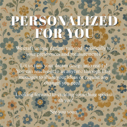 Retro Blue Floral Wallpaper: Groovy Vintage Wall Mural