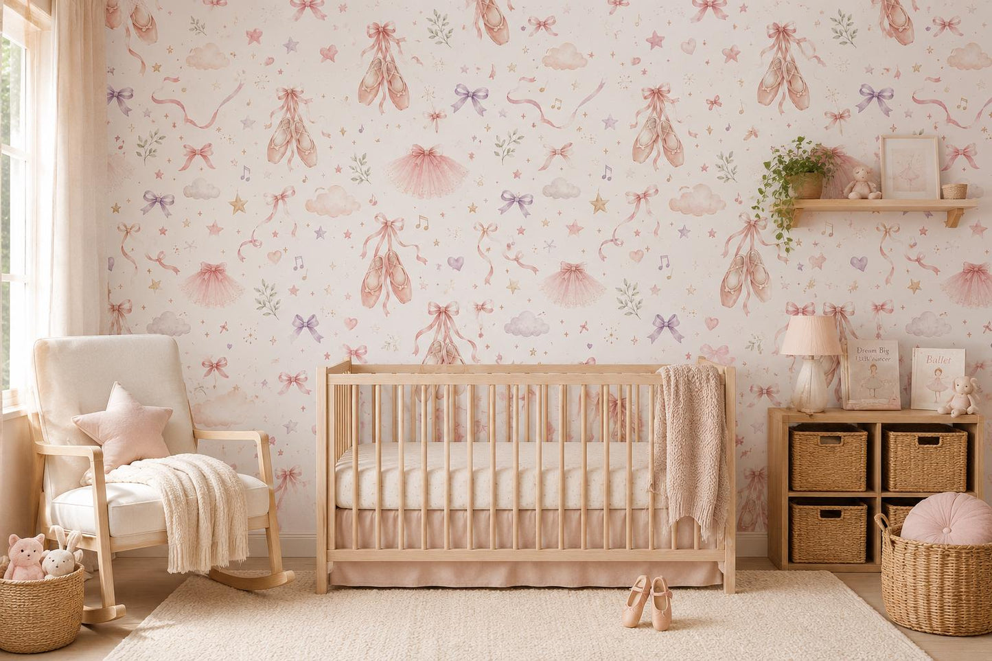 Ballet Slipper Wallpaper: Dance Nursery Wall Mural