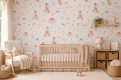 Ballet Slipper Wallpaper: Dance Nursery Wall Mural