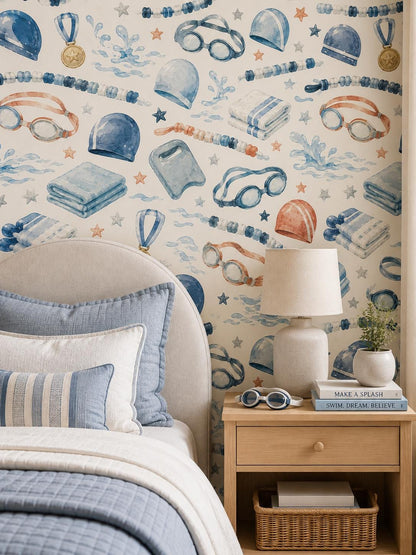 Swimming Club Wallpaper: Kids Sports Wall Mural