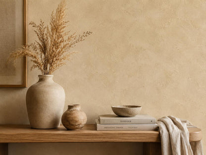 Roman Clay Wallpaper: Warm Sand Textured Wall Mural