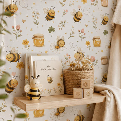 Bumble Bee Wallpaper: Garden Nursery Wall Mural