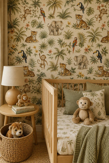 Jungle Animal Wallpaper: Safari Nursery Wall Mural